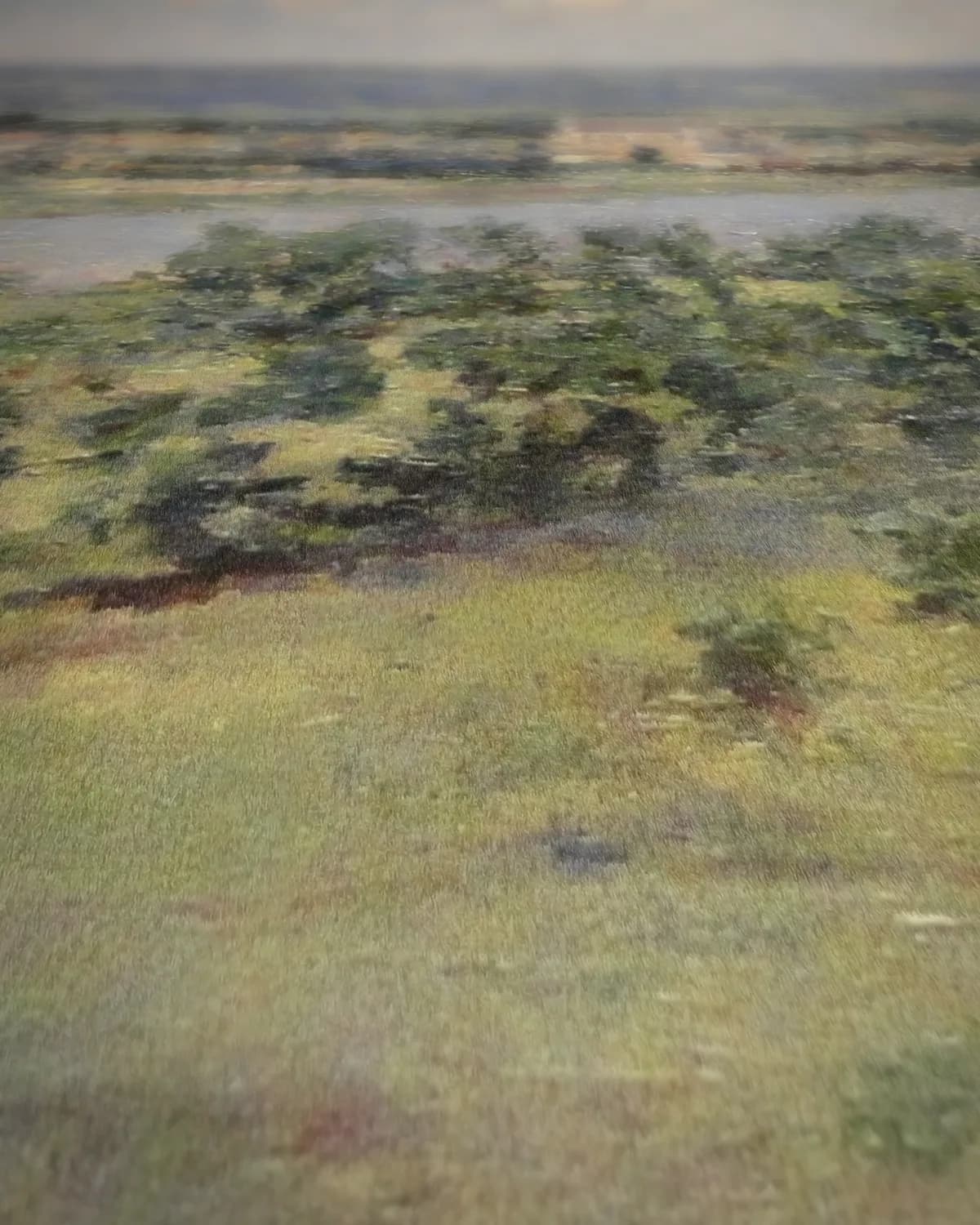 De Seinevallei, gezien vanaf de heuvels van Giverny op geweven fluweel, uitsnede 1 van 3