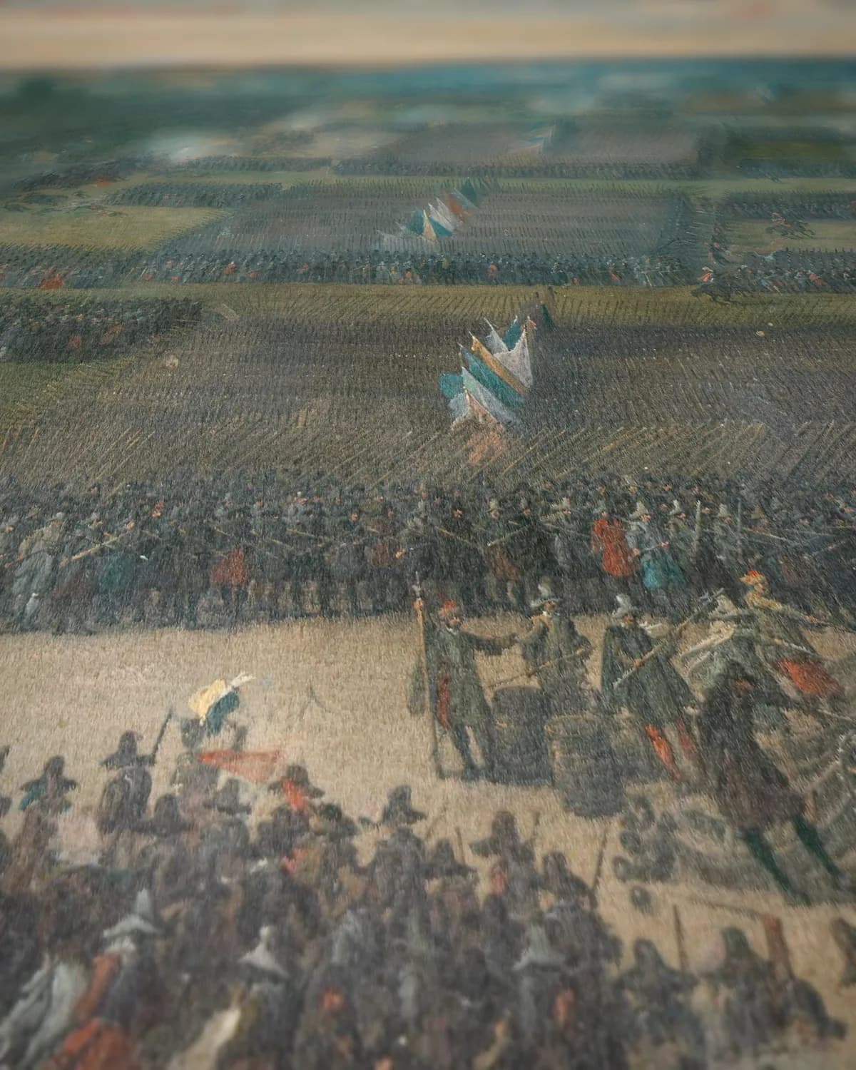 De slag bij Fleurus, 1622 op geweven fluweel, uitsnede 1 van 3