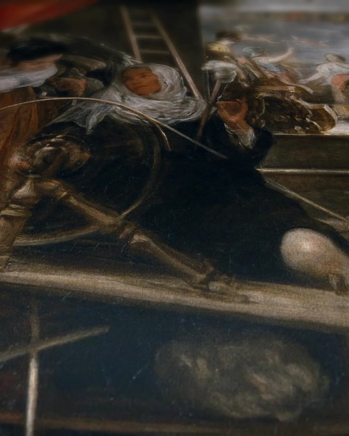 De Spinsters (Fabel van Arachne) op geweven fluweel, uitsnede 3 van 3