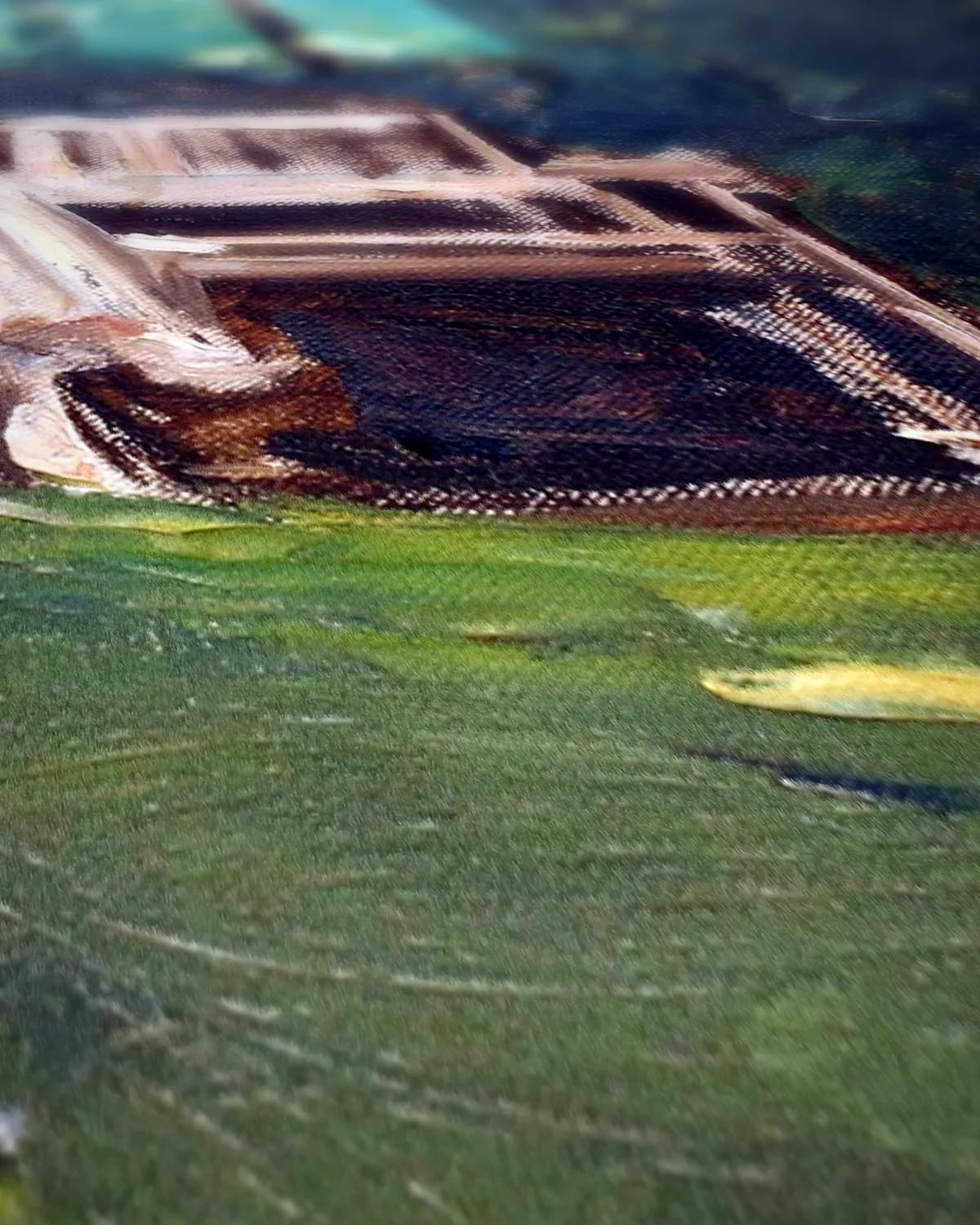 De tuinbank op geweven fluweel, uitsnede 2 van 3