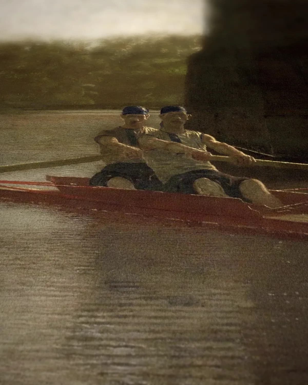 De twee-mans roeiboot op geweven fluweel, uitsnede 3 van 3