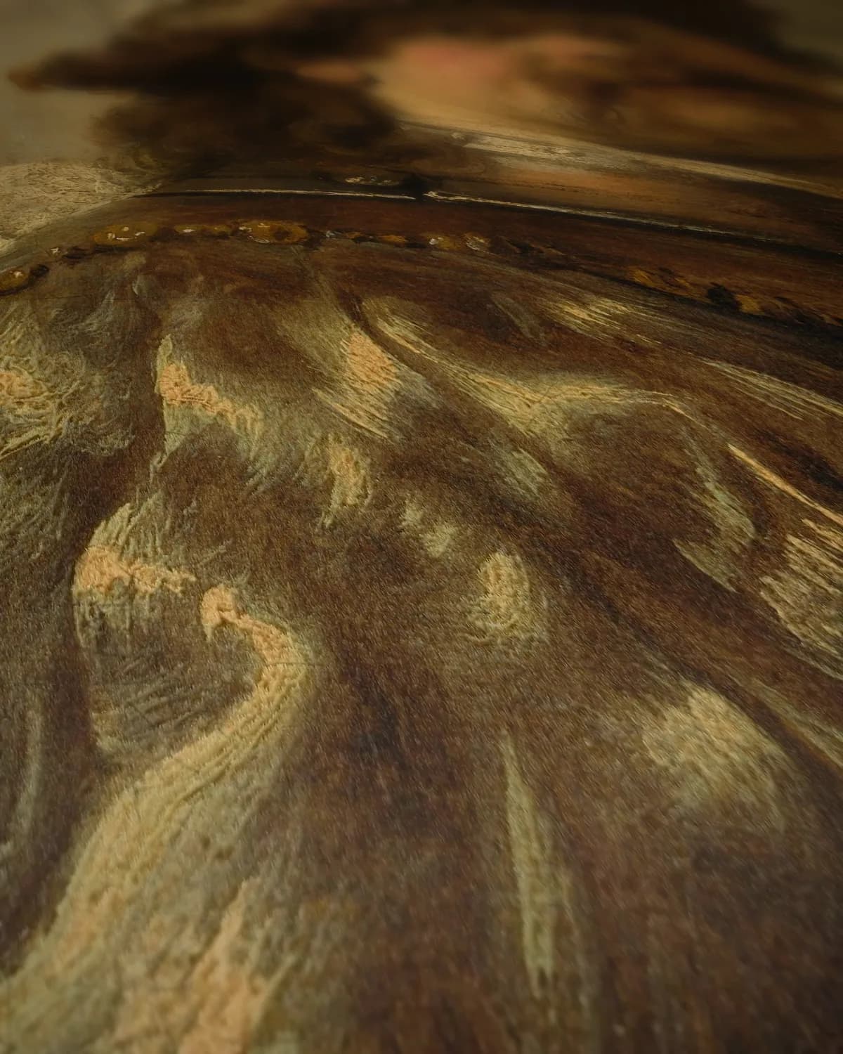 De Vaandeldrager (1636) op geweven fluweel, uitsnede 2 van 3