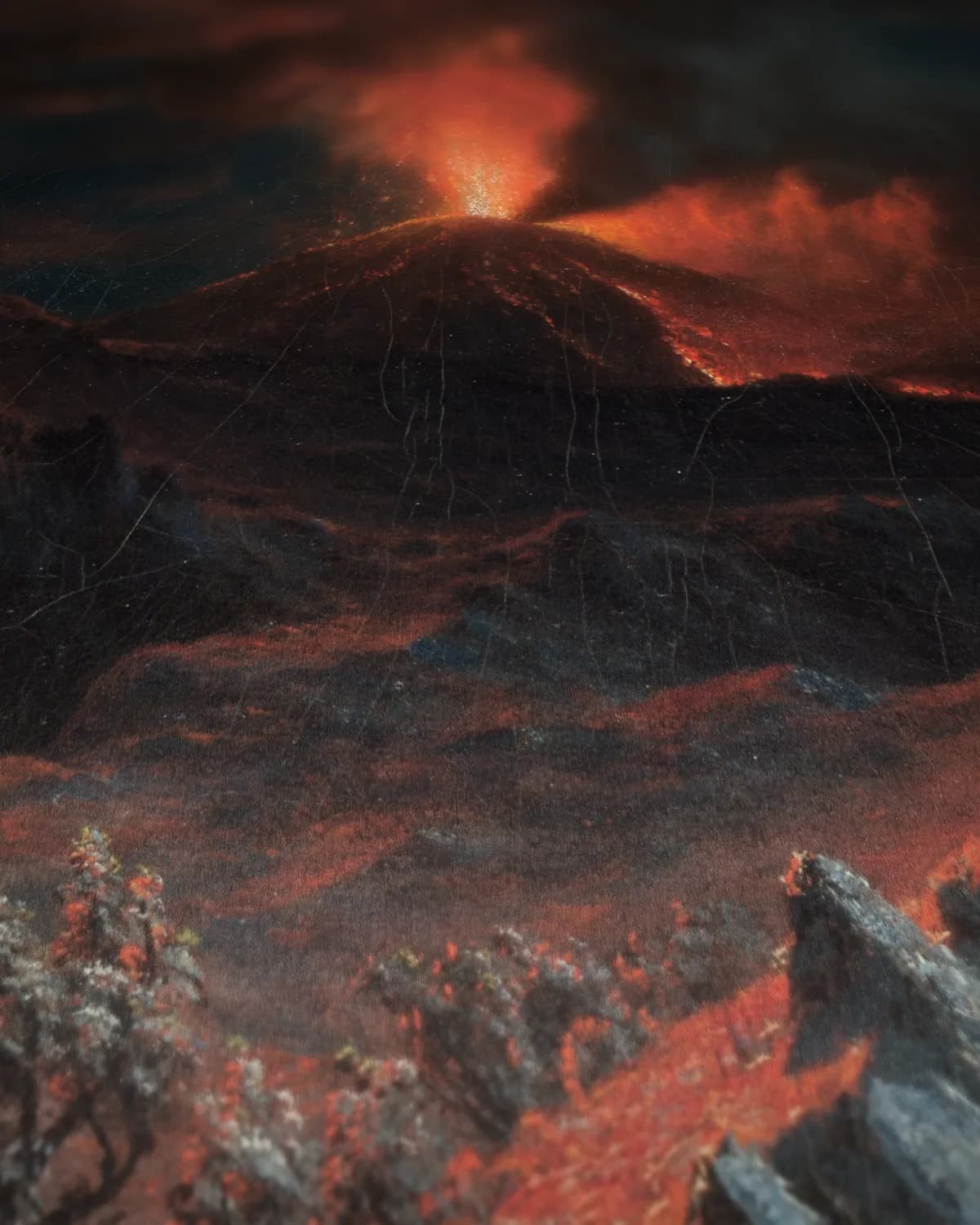 De Vesuvius om middernacht op geweven fluweel, uitsnede 3 van 3