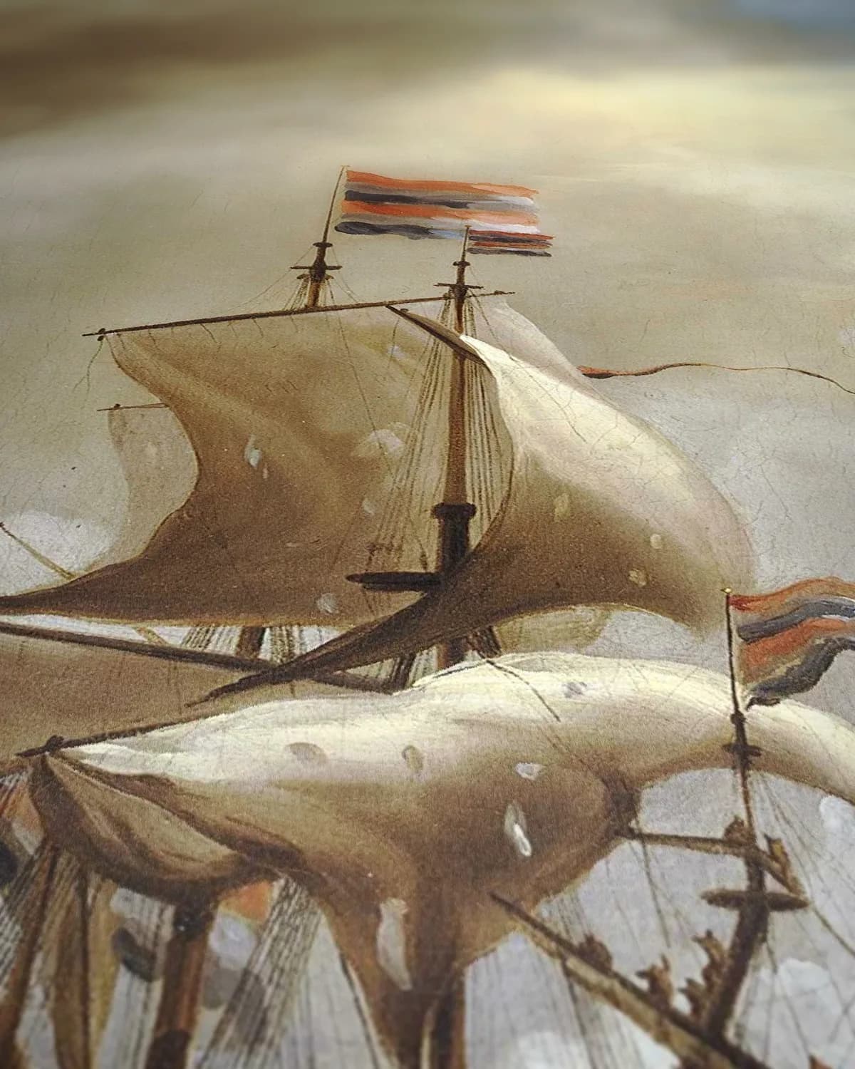 De zeeslag bij Texel op geweven fluweel, uitsnede 3 van 3
