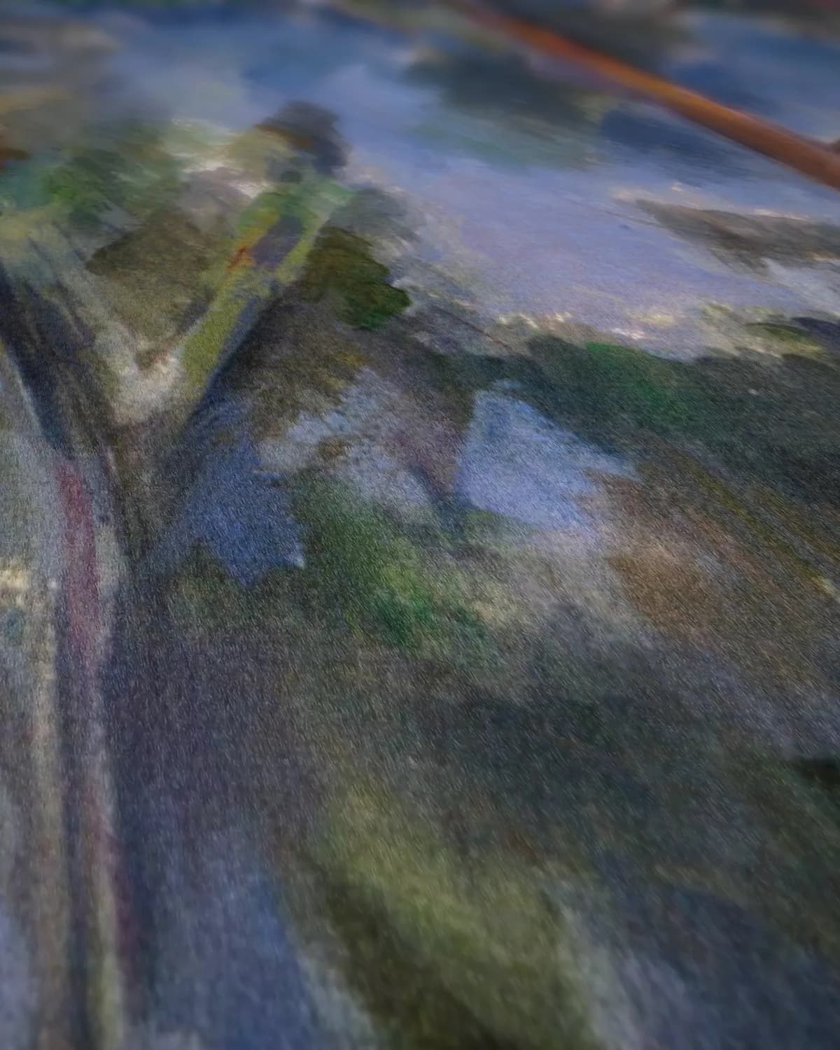 Dennen en rotsen bij Fontainebleau op geweven fluweel, uitsnede 2 van 3