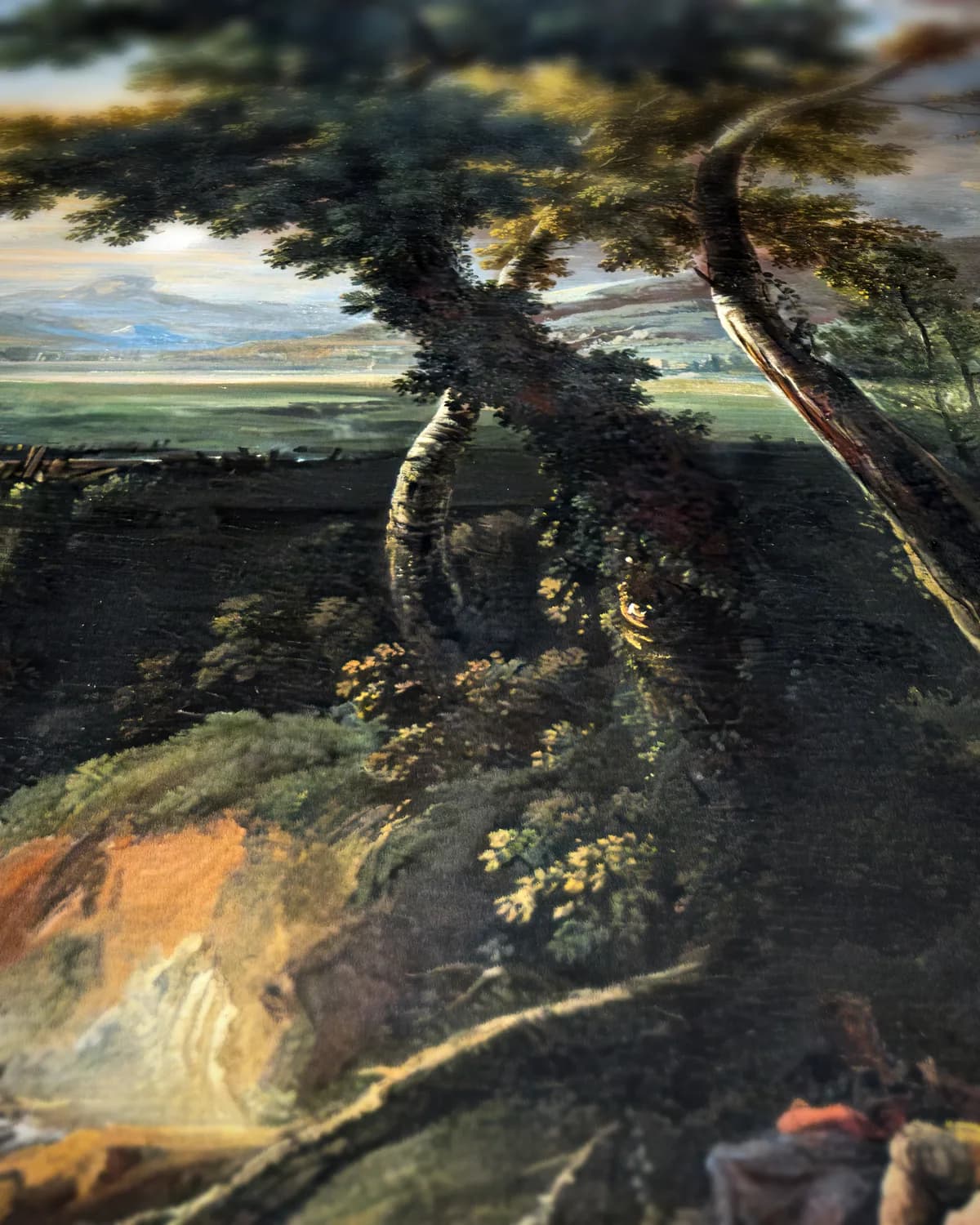 Dramatisch rivierlandschap op geweven fluweel, uitsnede 3 van 3