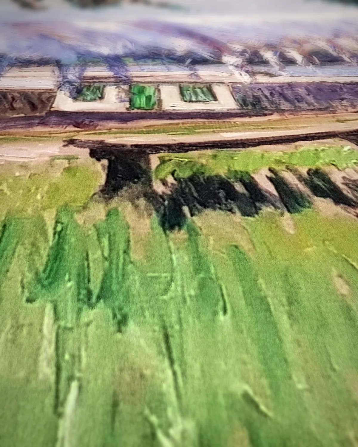 Drogend wasgoed aan de oever van de Seine op geweven fluweel, uitsnede 1 van 3