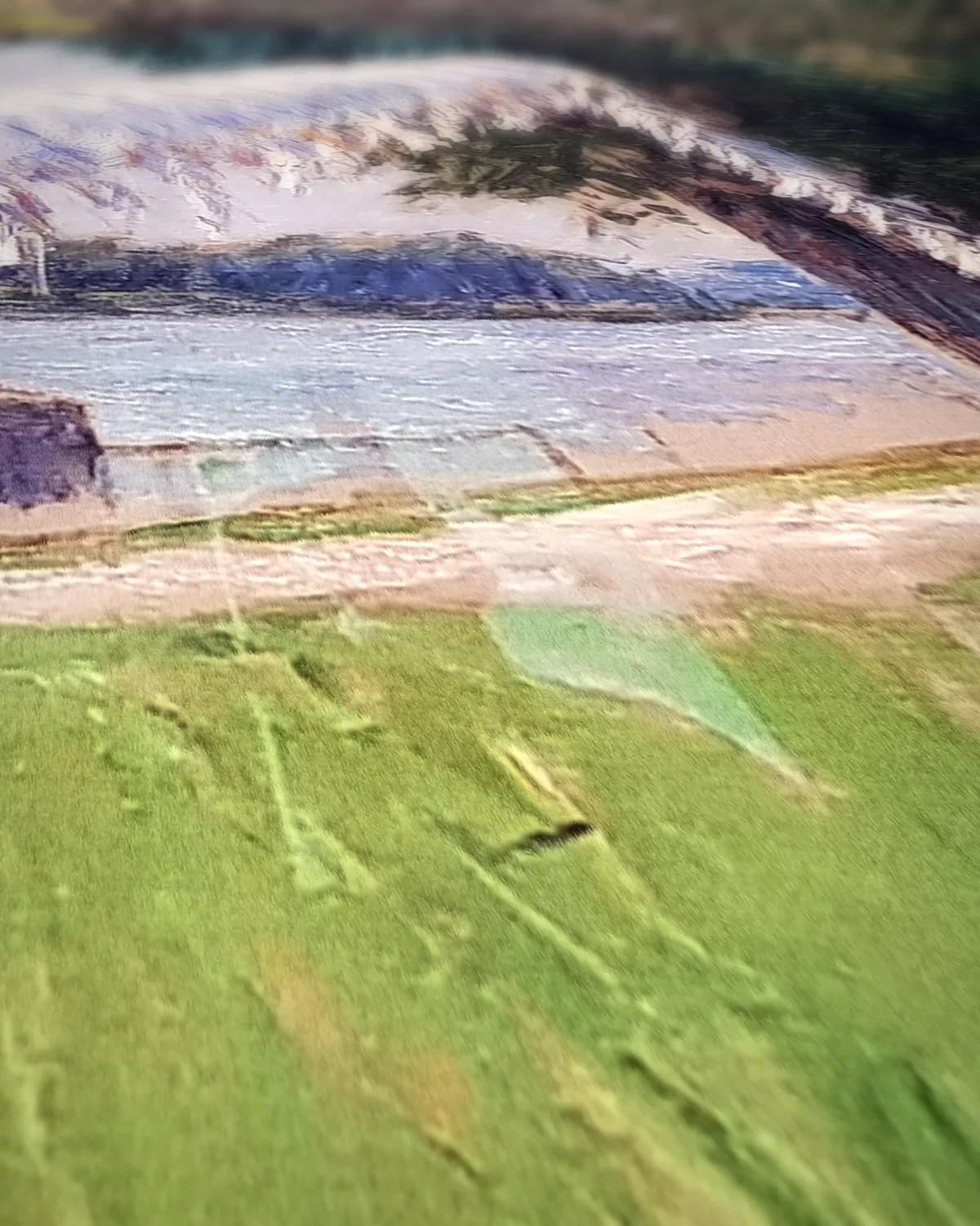 Drogend wasgoed aan de oever van de Seine op geweven fluweel, uitsnede 2 van 3