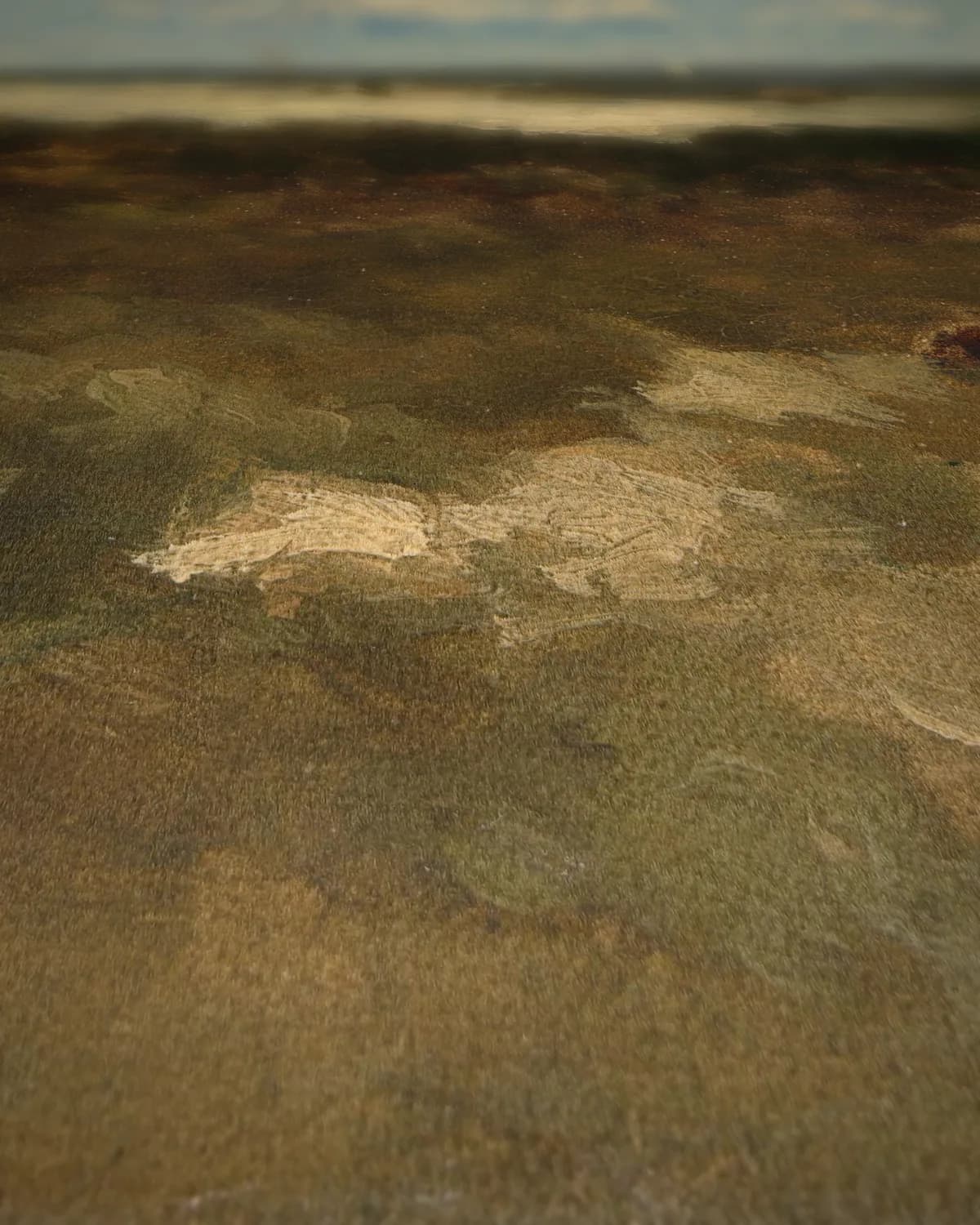 Duinlandschap op geweven fluweel, uitsnede 1 van 3