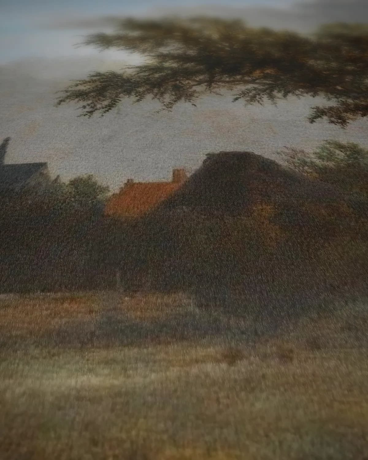 Duinlandschap bij Haarlem op geweven fluweel, uitsnede 1 van 3