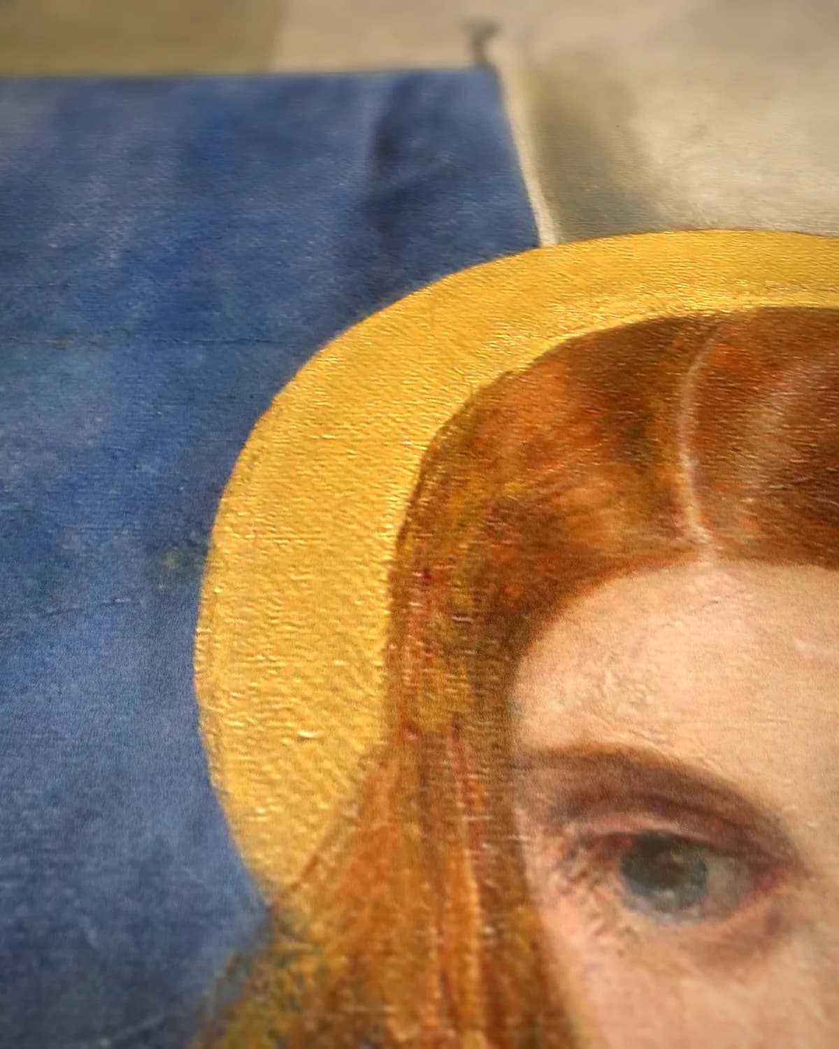 Ecce Ancilla Domini op geweven fluweel, uitsnede 3 van 3