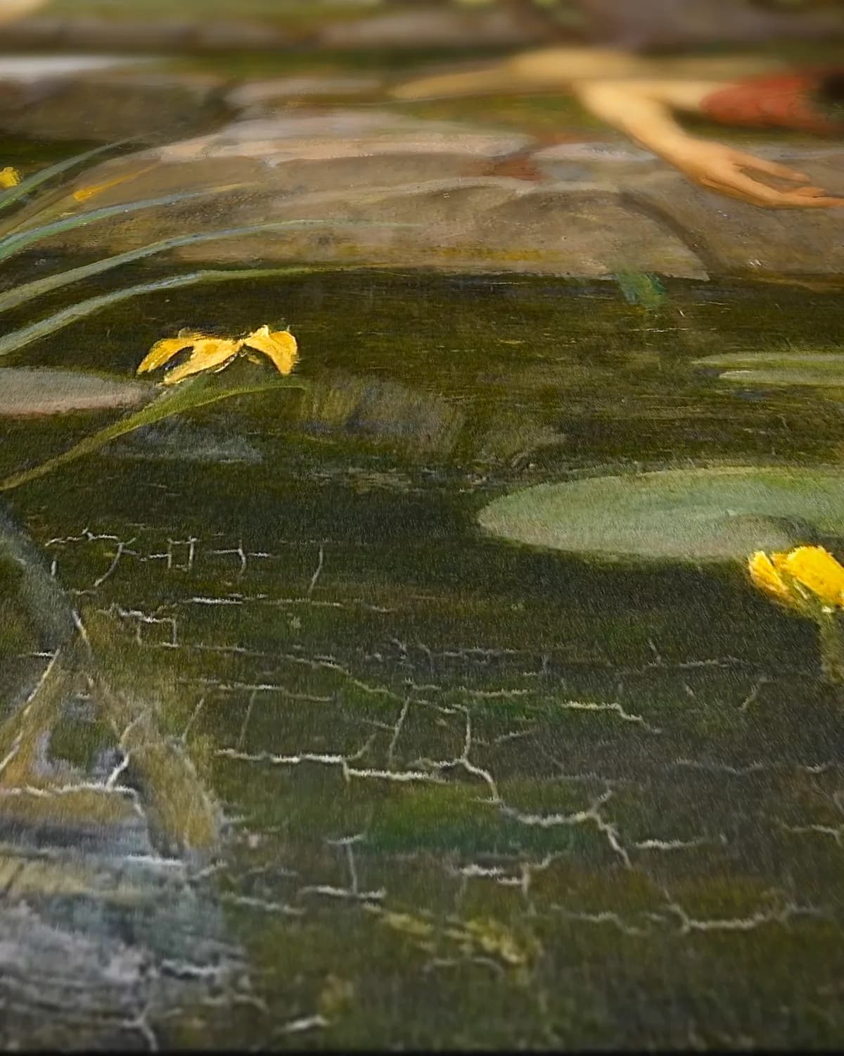 Echo en Narcissus op geweven fluweel, uitsnede 1 van 3