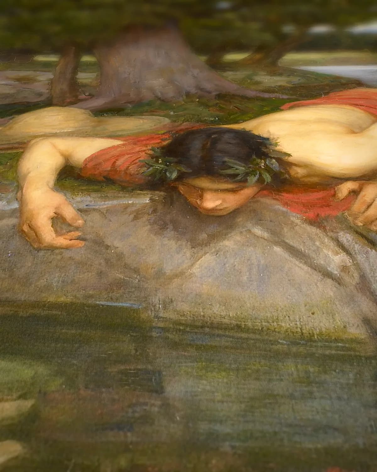 Echo en Narcissus op geweven fluweel, uitsnede 3 van 3