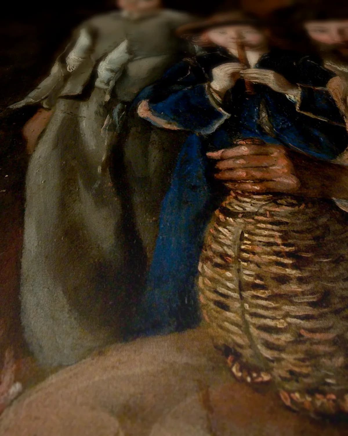 Een boerenfamilie op geweven fluweel, uitsnede 3 van 3