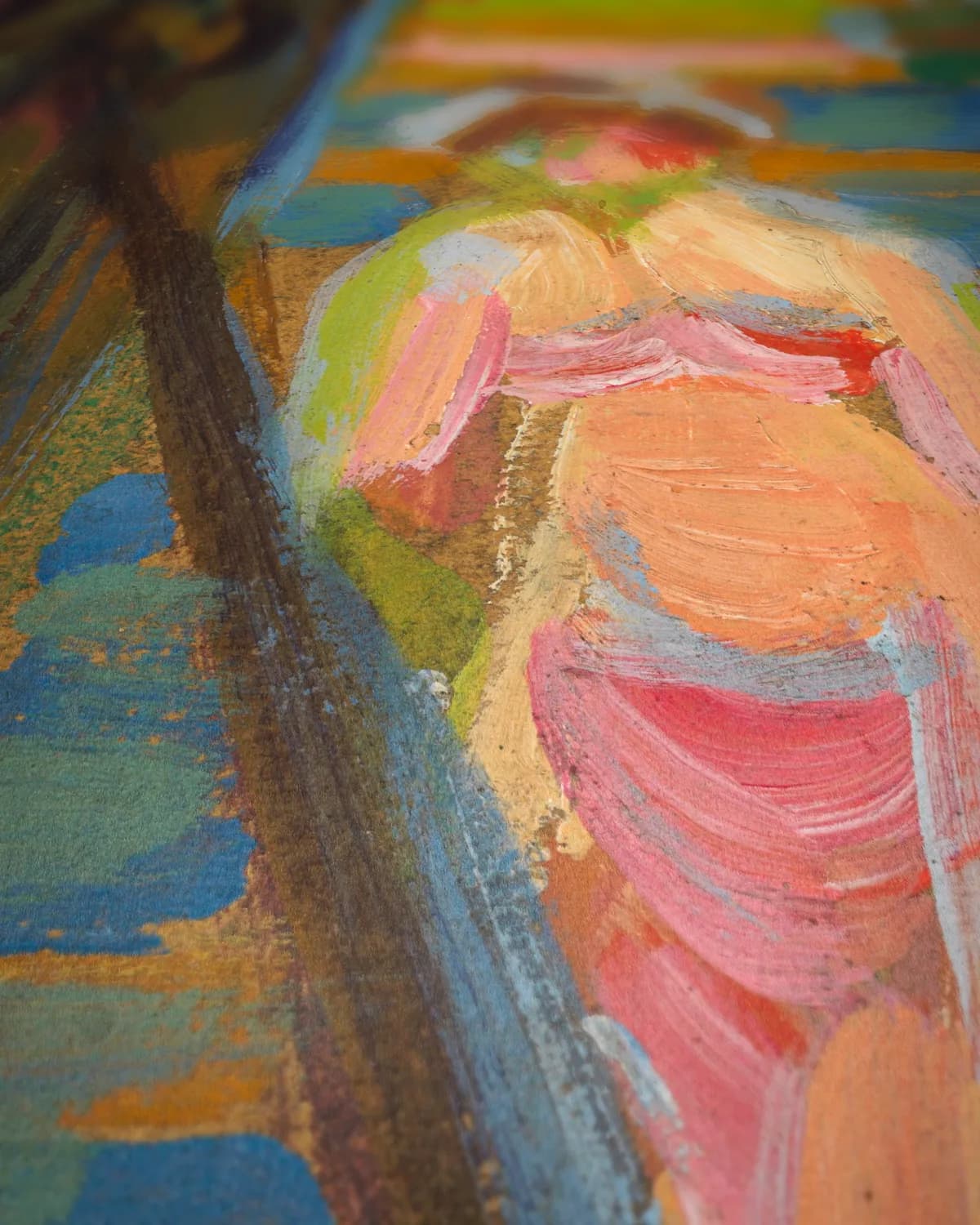Erich Heckel en model in het atelier op geweven fluweel, uitsnede 3 van 3