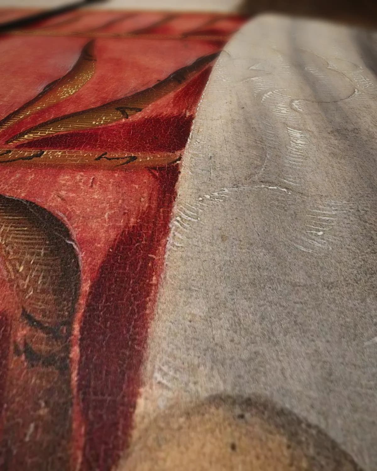 Floris van Egmond (1469-1539), graaf van Buren en Leerdam op geweven fluweel, uitsnede 1 van 3
