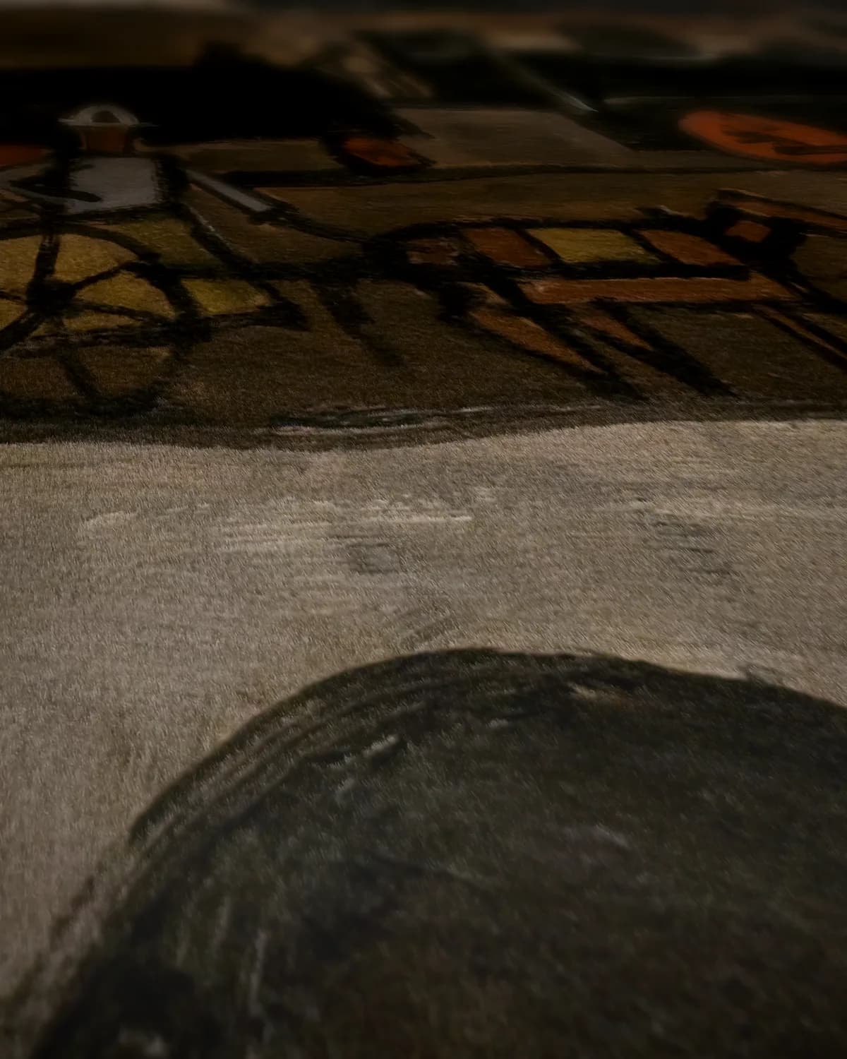 Gare (1928) op geweven fluweel, uitsnede 2 van 3