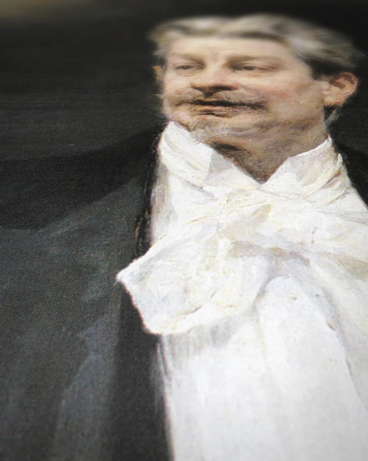 Georg Brandes als spreker op geweven fluweel, uitsnede 3 van 3