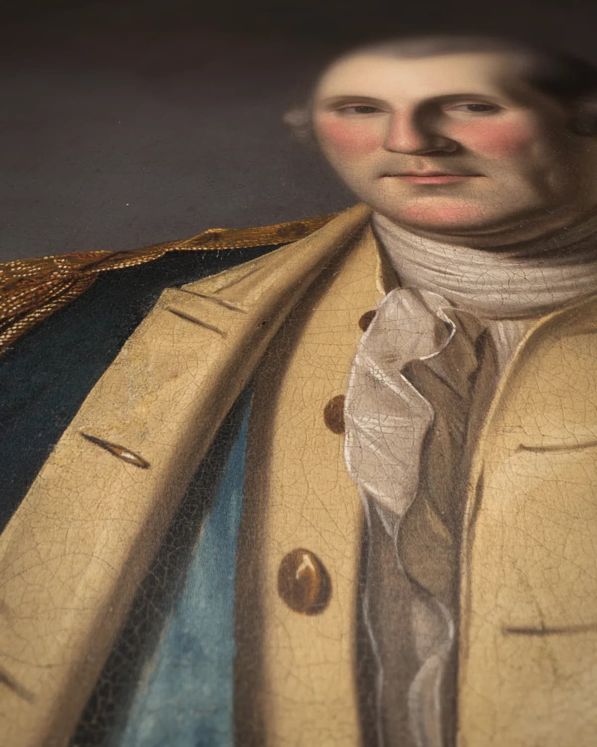 George Washington bij Princeton op geweven fluweel, uitsnede 3 van 3