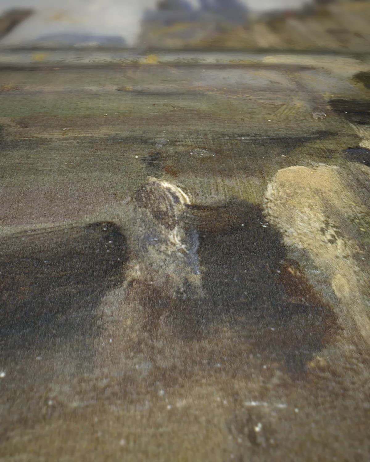 Gezicht op de Seine met Notre Dame op geweven fluweel, uitsnede 1 van 3
