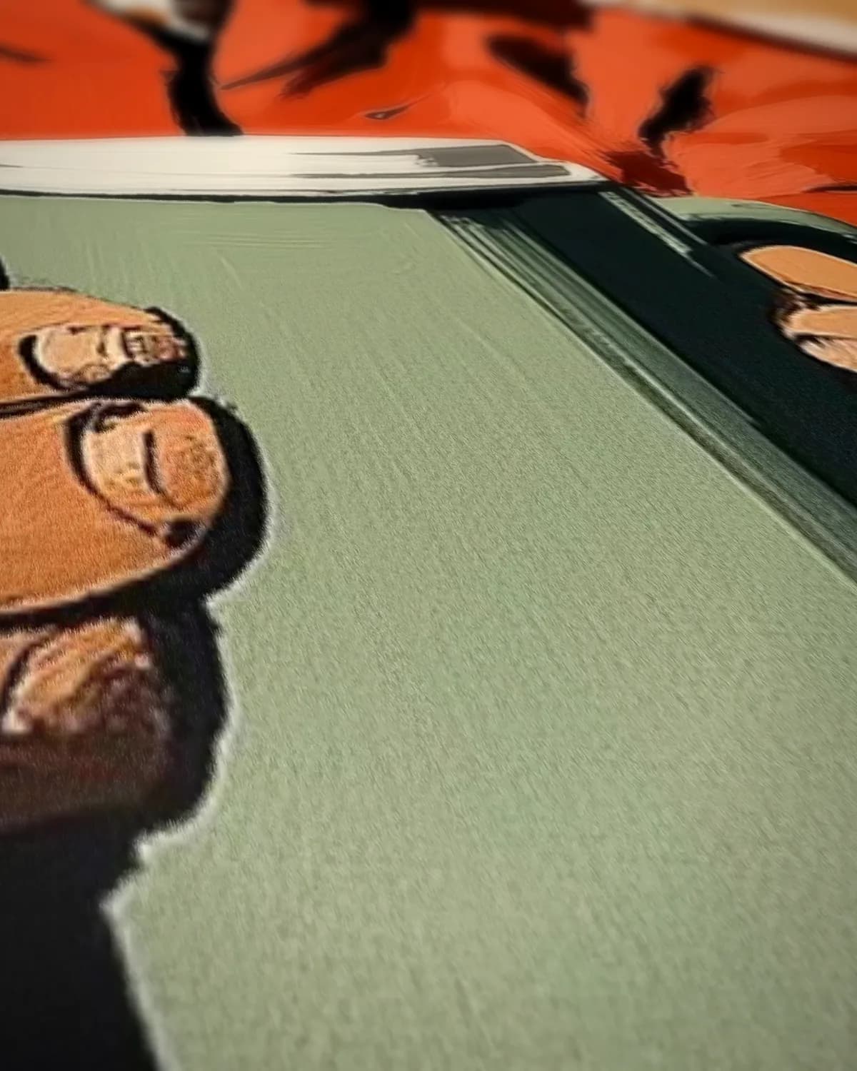 Giraf met mok op geweven fluweel, uitsnede 2 van 3