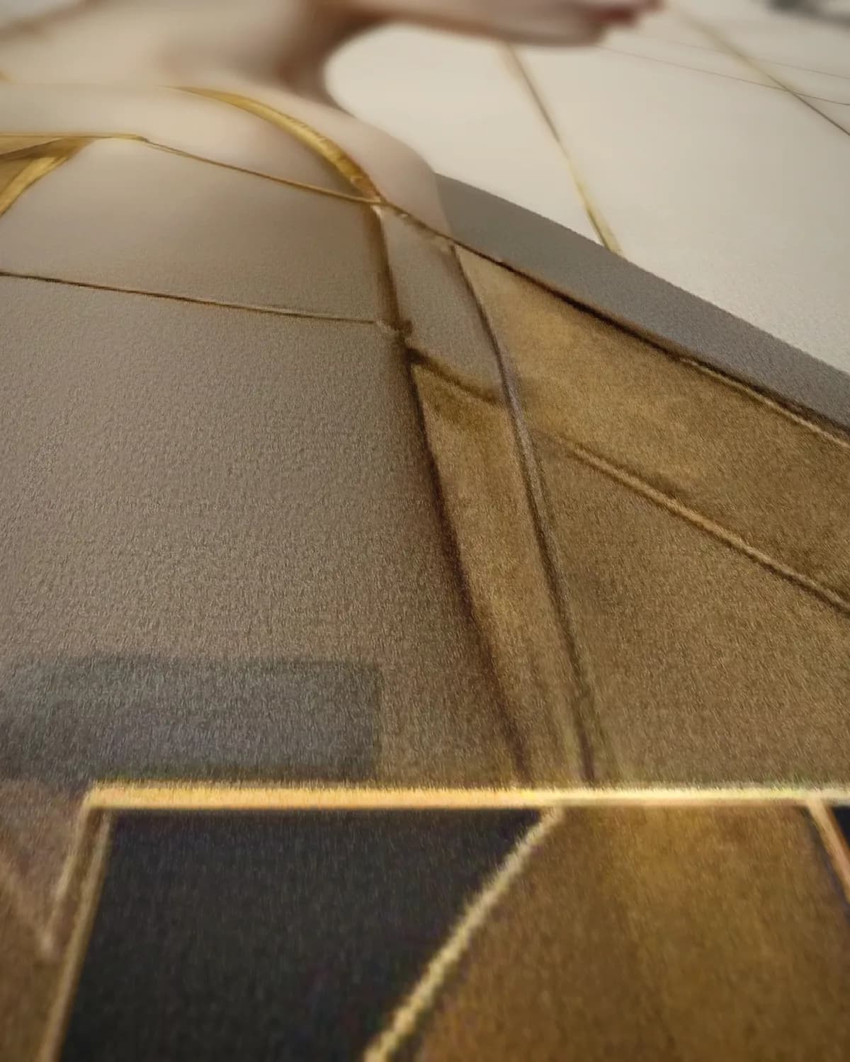 Gouden Reflectie op geweven fluweel, uitsnede 1 van 3