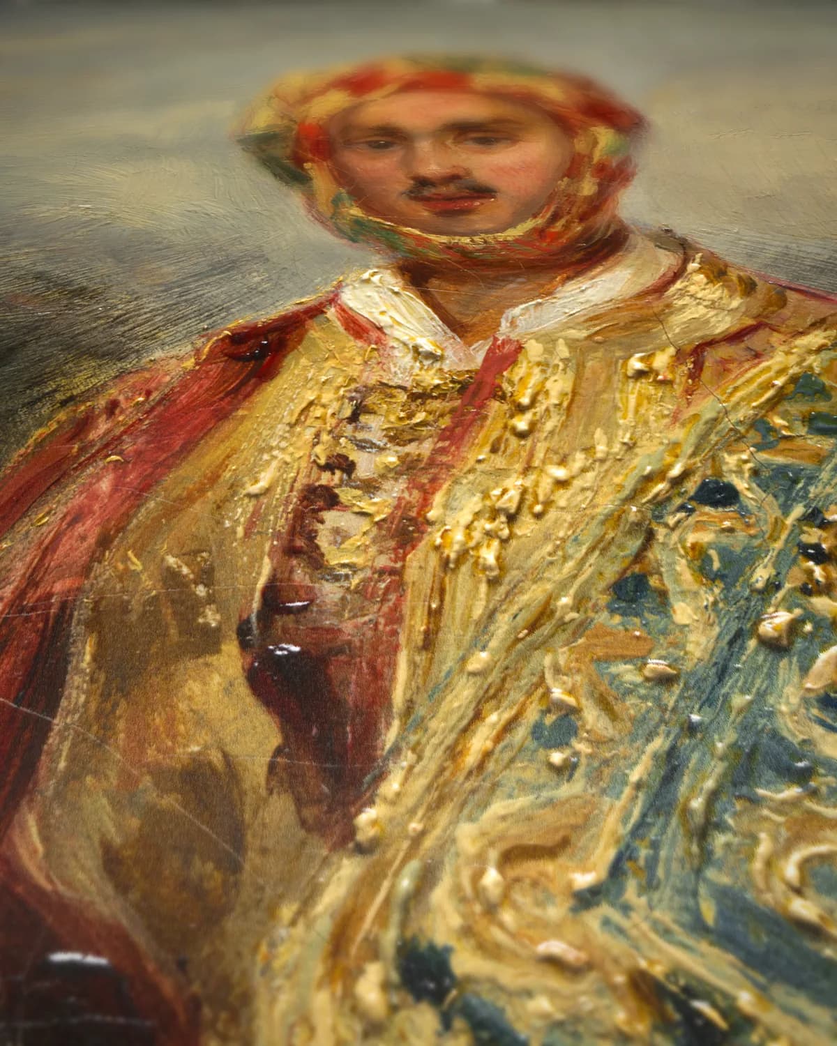 Graaf Demetrius de Palatiano in Suliotisch kostuum op geweven fluweel, uitsnede 3 van 3
