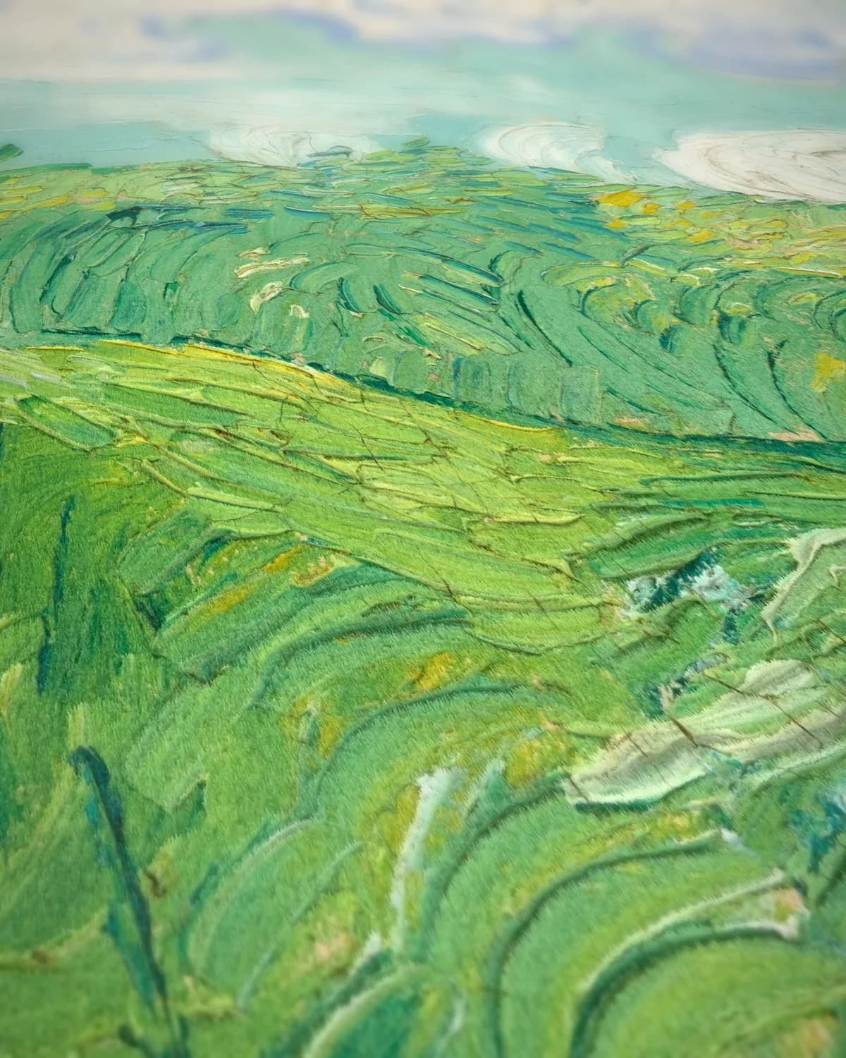 Groene korenvelden, Auvers op geweven fluweel, uitsnede 2 van 3