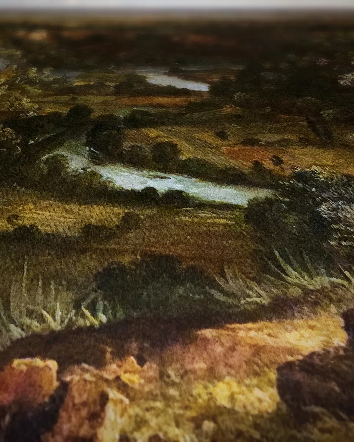 Groots landschap met watervallen op geweven fluweel, uitsnede 1 van 3
