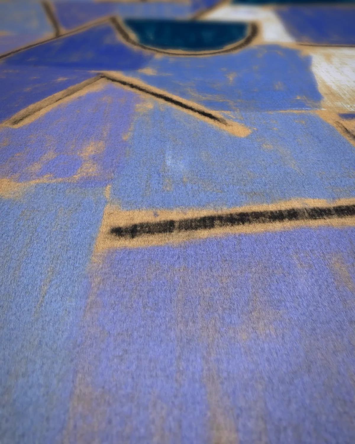 Harmonie in Blauw op geweven fluweel, uitsnede 1 van 3