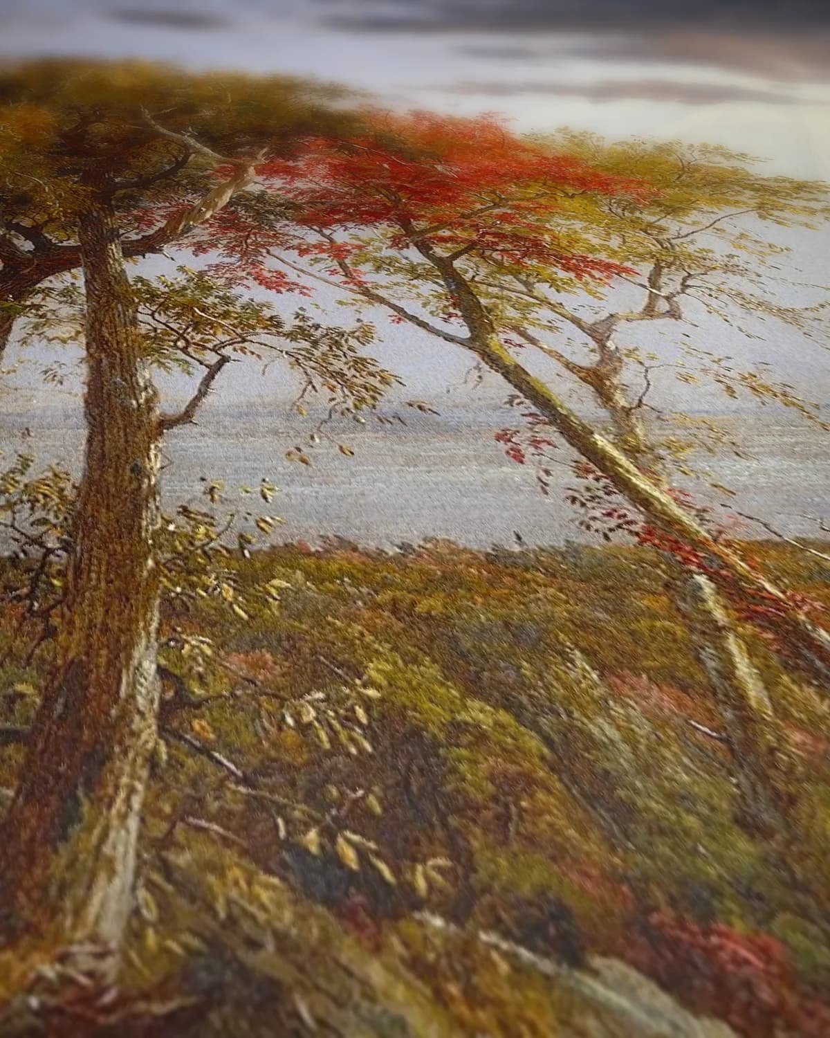 Herfst aan de Hudson (1860) op geweven fluweel, uitsnede 2 van 3