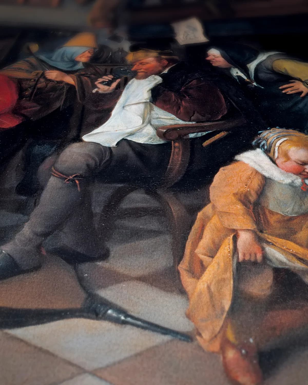Het driekoningenfeest op geweven fluweel, uitsnede 3 van 3