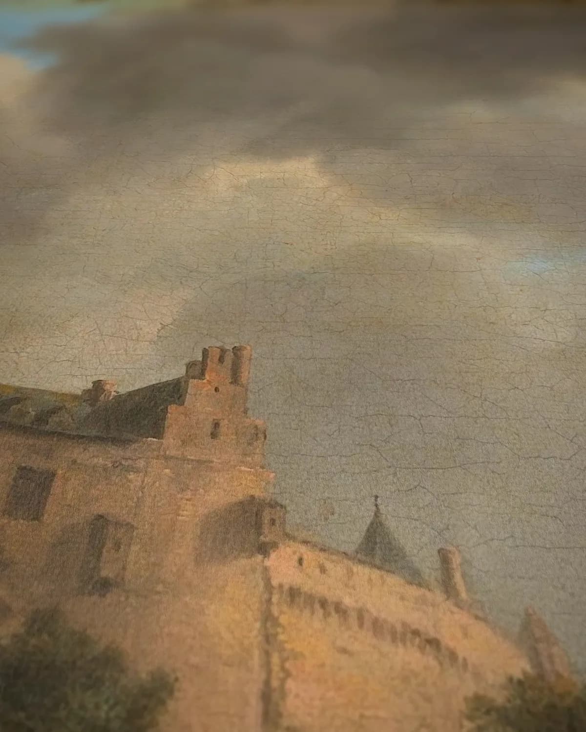 Het Kasteel van Bentheim op geweven fluweel, uitsnede 3 van 3