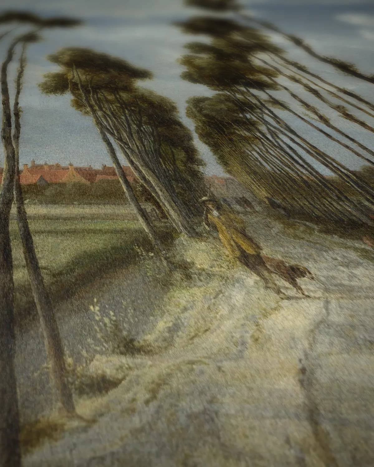 Het laantje van Middelharnis op geweven fluweel, uitsnede 2 van 3