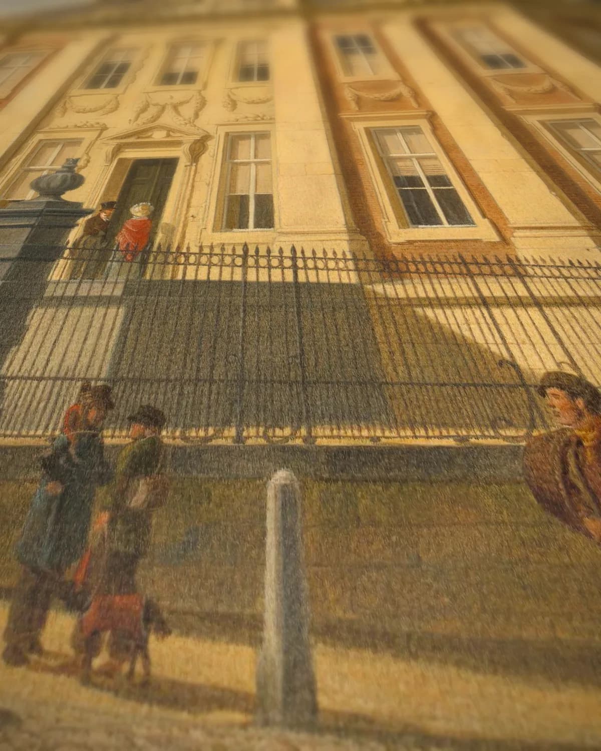 Het Mauritshuis in Den Haag op geweven fluweel, uitsnede 1 van 3