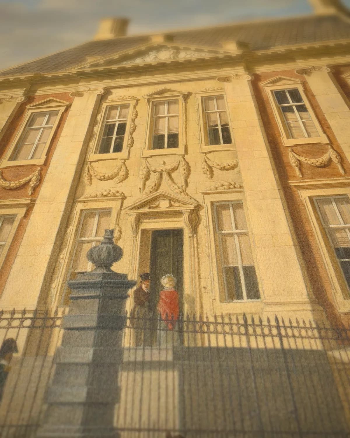 Het Mauritshuis in Den Haag op geweven fluweel, uitsnede 3 van 3