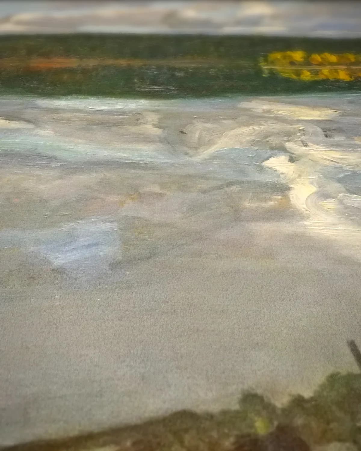 Het meer van Ruovesi op geweven fluweel, uitsnede 3 van 3