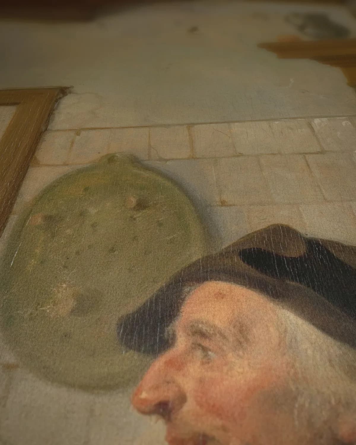 Het ochtendbezoek op geweven fluweel, uitsnede 3 van 3