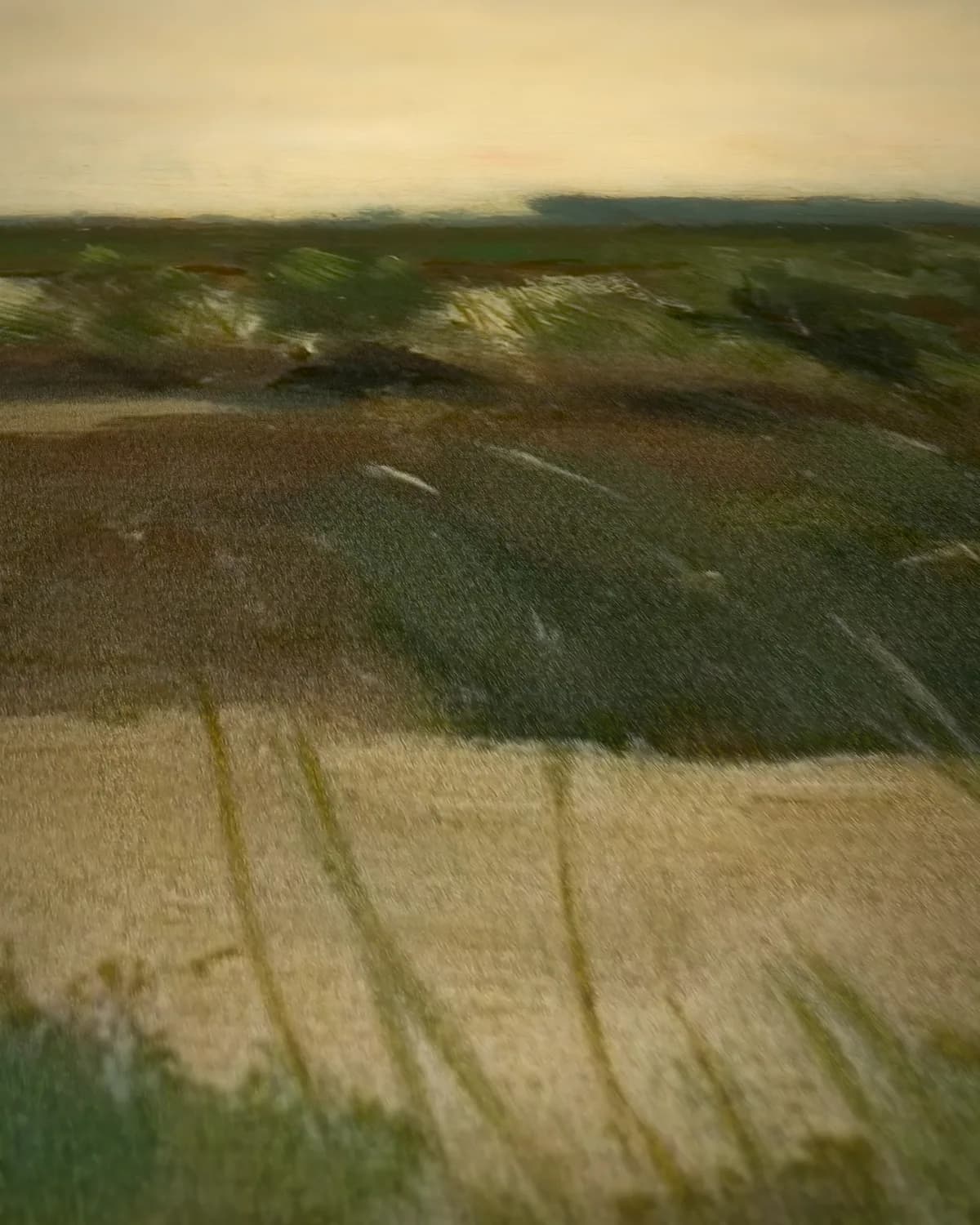 Hollands polderlandschap met vee op geweven fluweel, uitsnede 2 van 3
