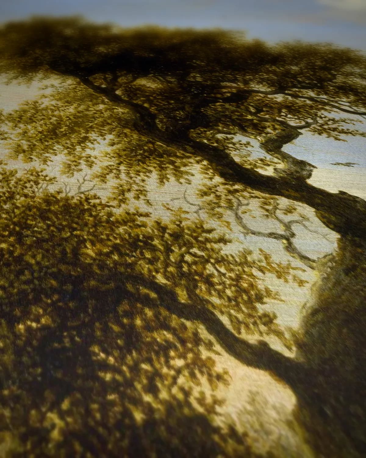 Hollands rivierlandschap met boten op geweven fluweel, uitsnede 2 van 3