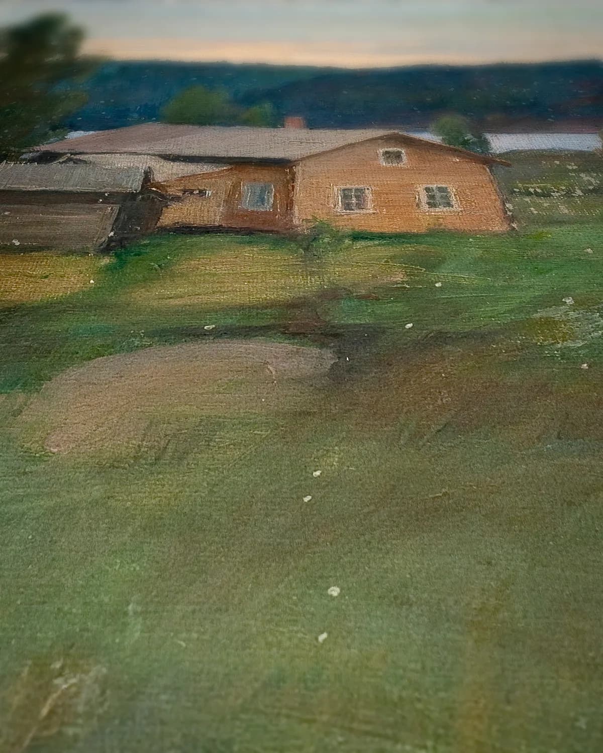 Huis in Kivesjärvi op geweven fluweel, uitsnede 3 van 3
