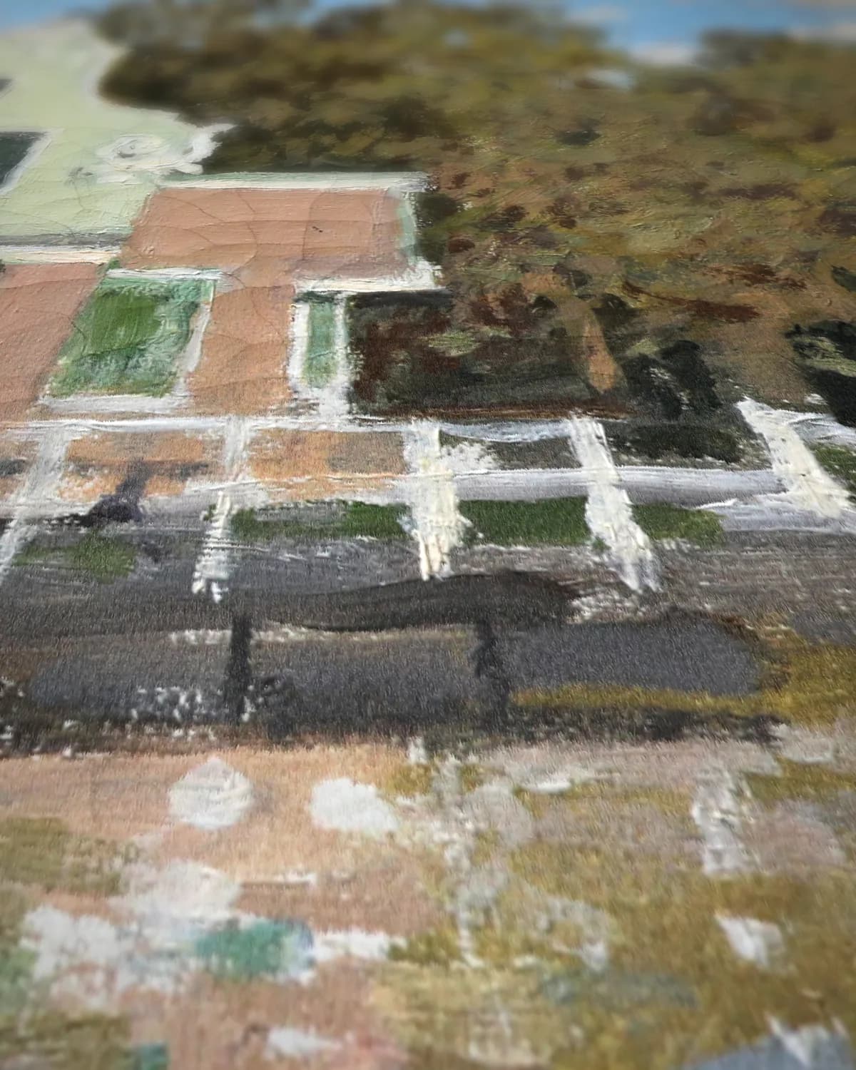 Huizen aan de Zaan op geweven fluweel, uitsnede 1 van 3