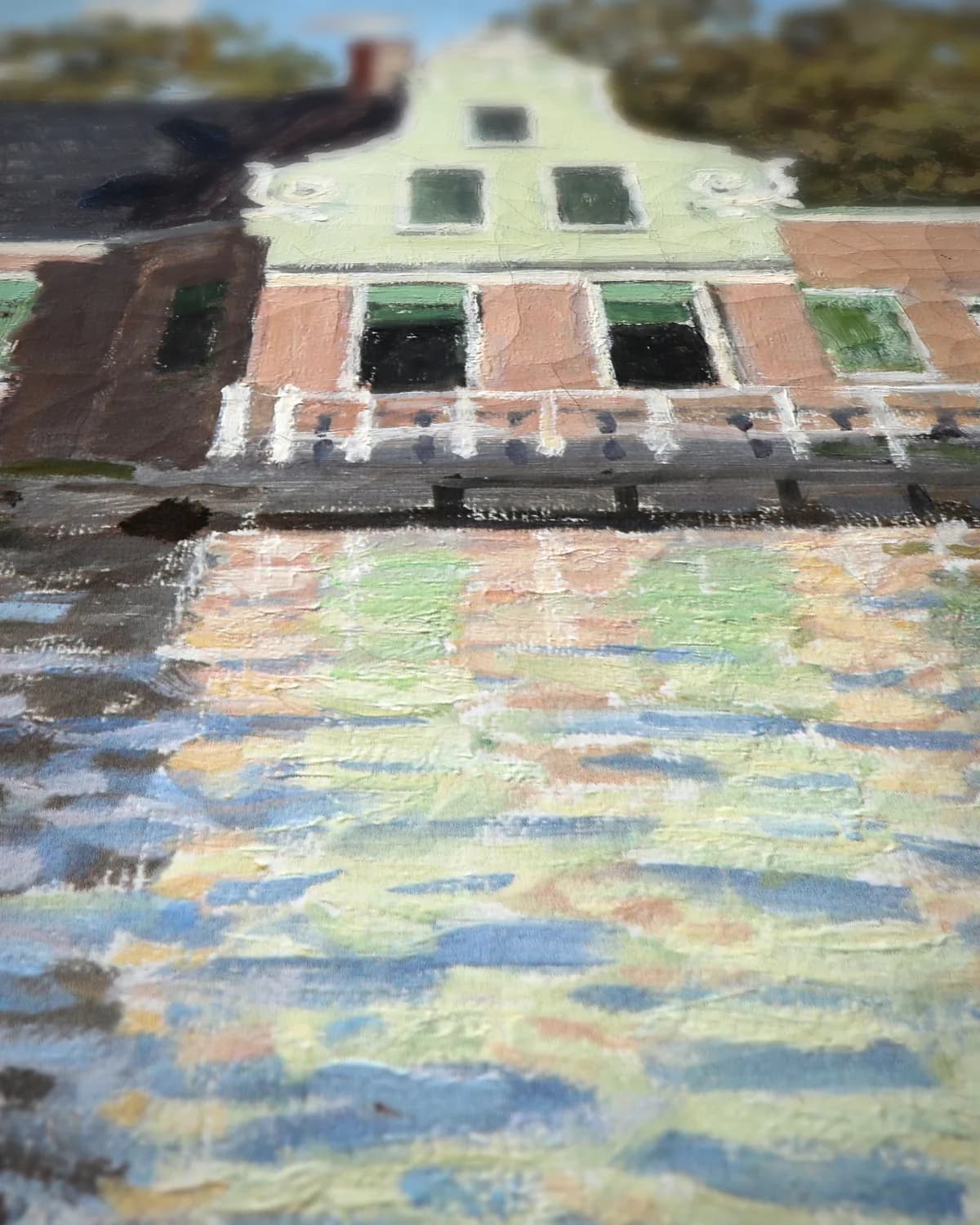 Huizen aan de Zaan op geweven fluweel, uitsnede 3 van 3