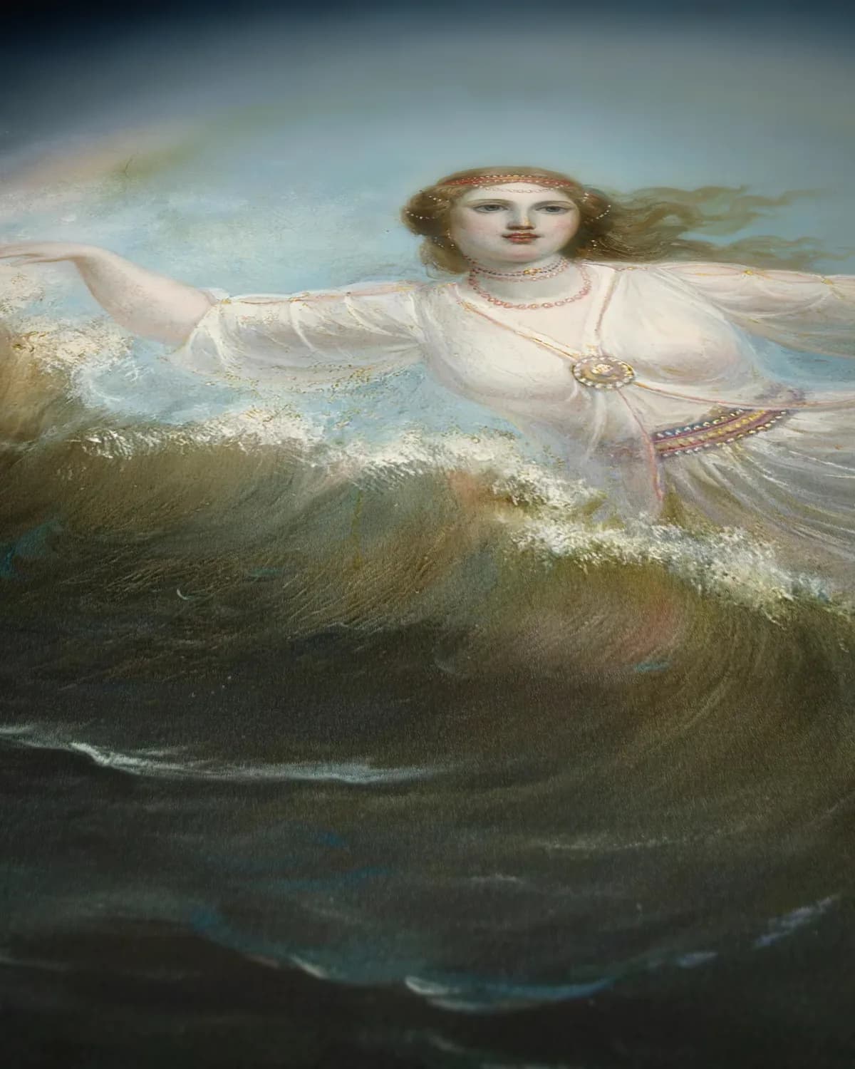 Ilmatar (Kalevala, 1860) op geweven fluweel, uitsnede 3 van 3