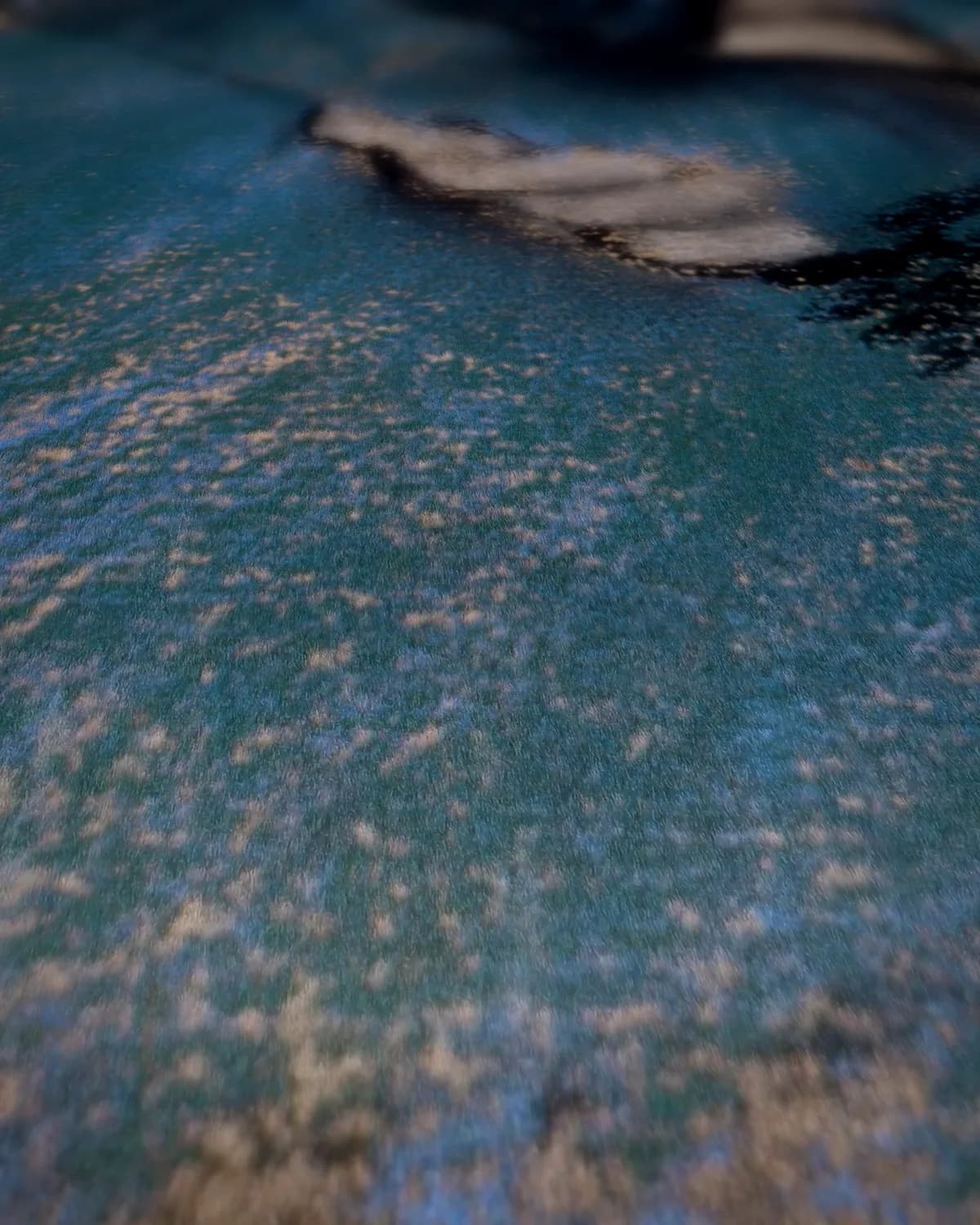 Jonge vrouw in het blauw op geweven fluweel, uitsnede 1 van 3