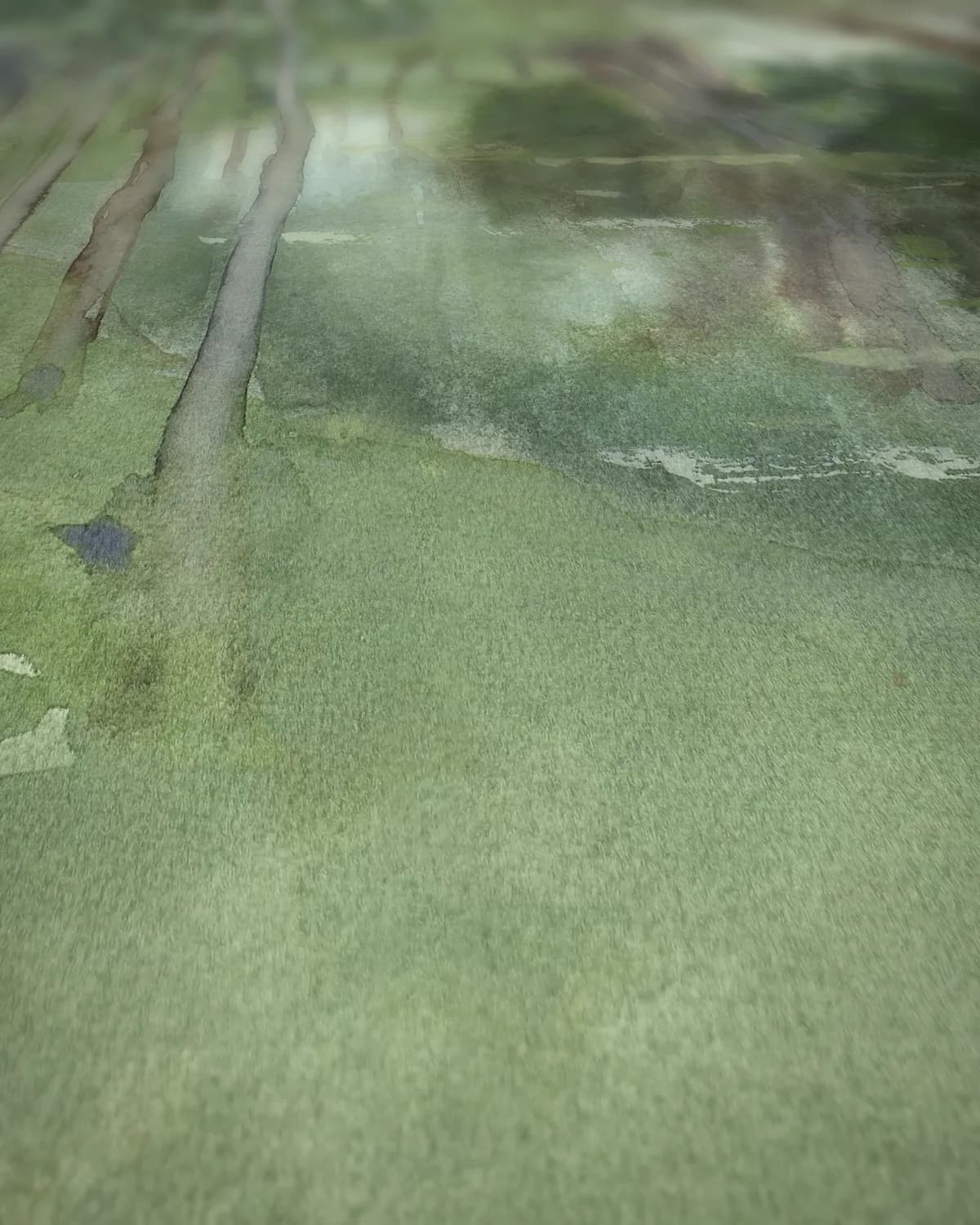 Knotwilgen langs de sloot op geweven fluweel, uitsnede 1 van 3