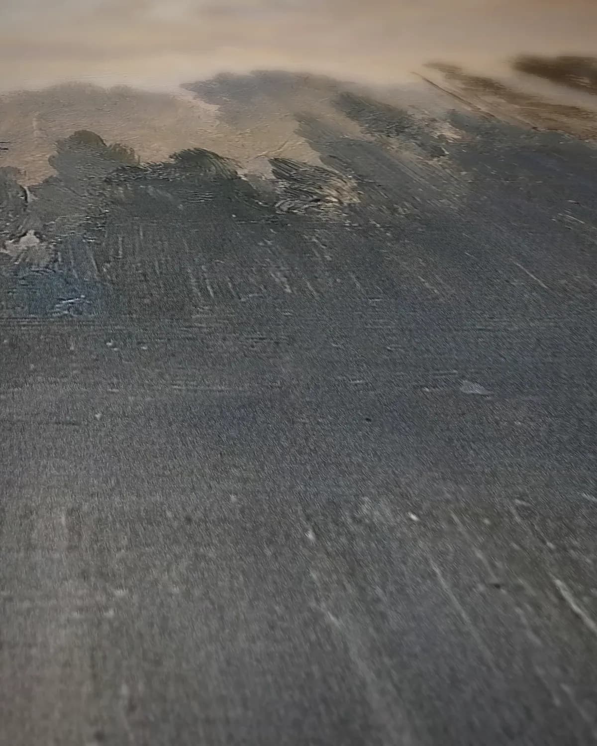 Krestovski-eiland in de mist op geweven fluweel, uitsnede 2 van 3