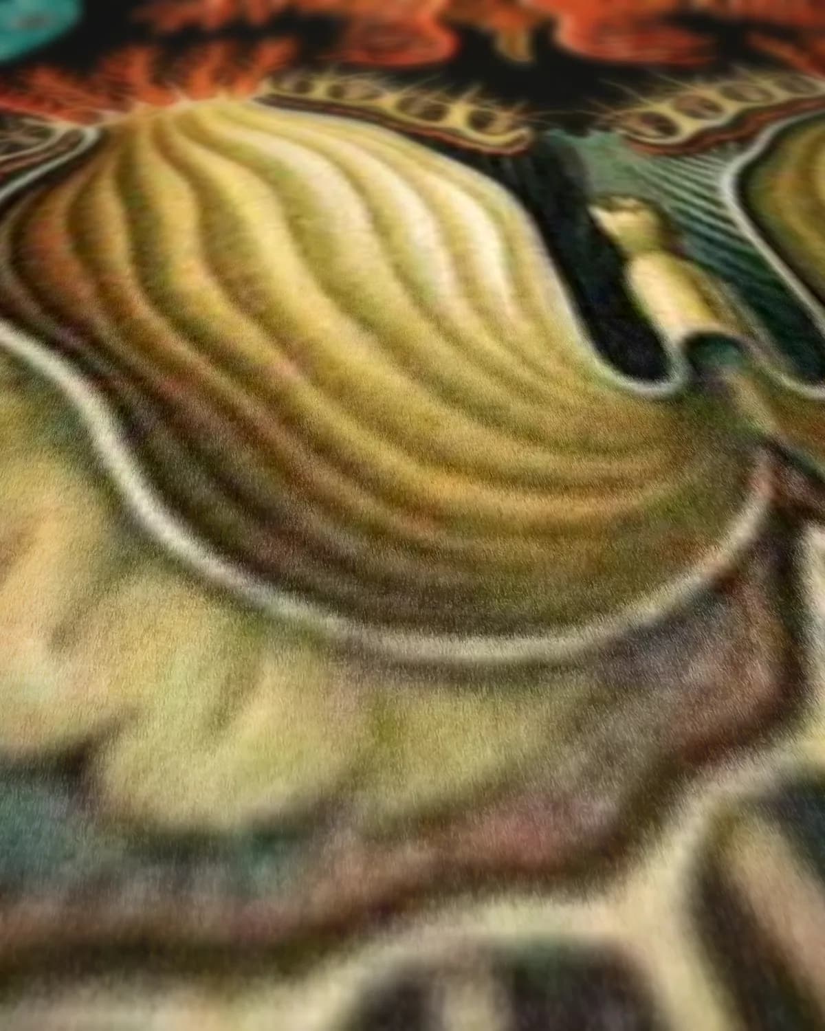 Kunstformen der Natur op geweven fluweel, uitsnede 1 van 3
