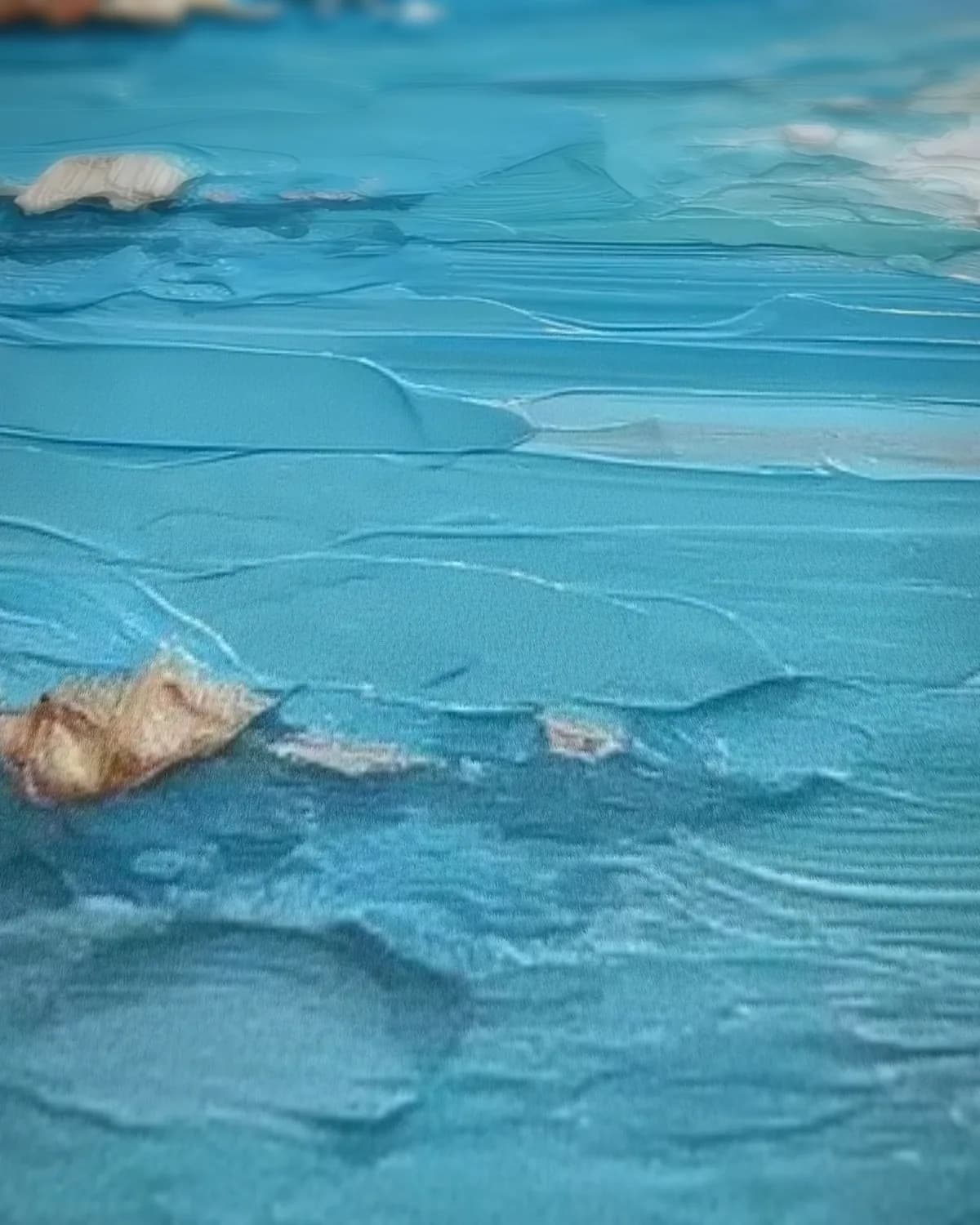Kust in dik verf op geweven fluweel, uitsnede 3 van 3