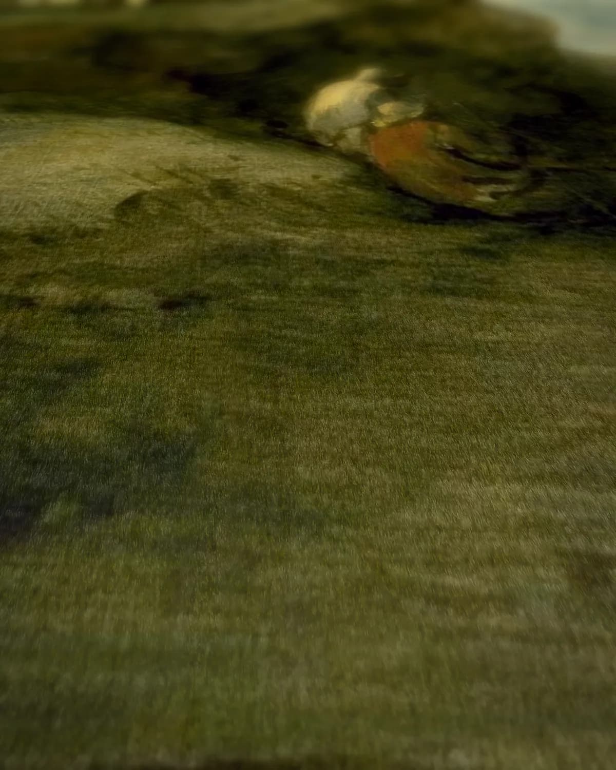 Kustlandschap met schepen en vee op geweven fluweel, uitsnede 1 van 3